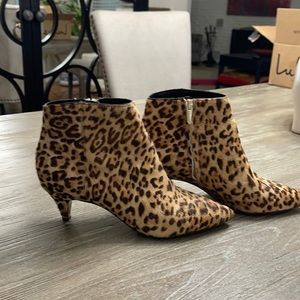 Brown leopard booties